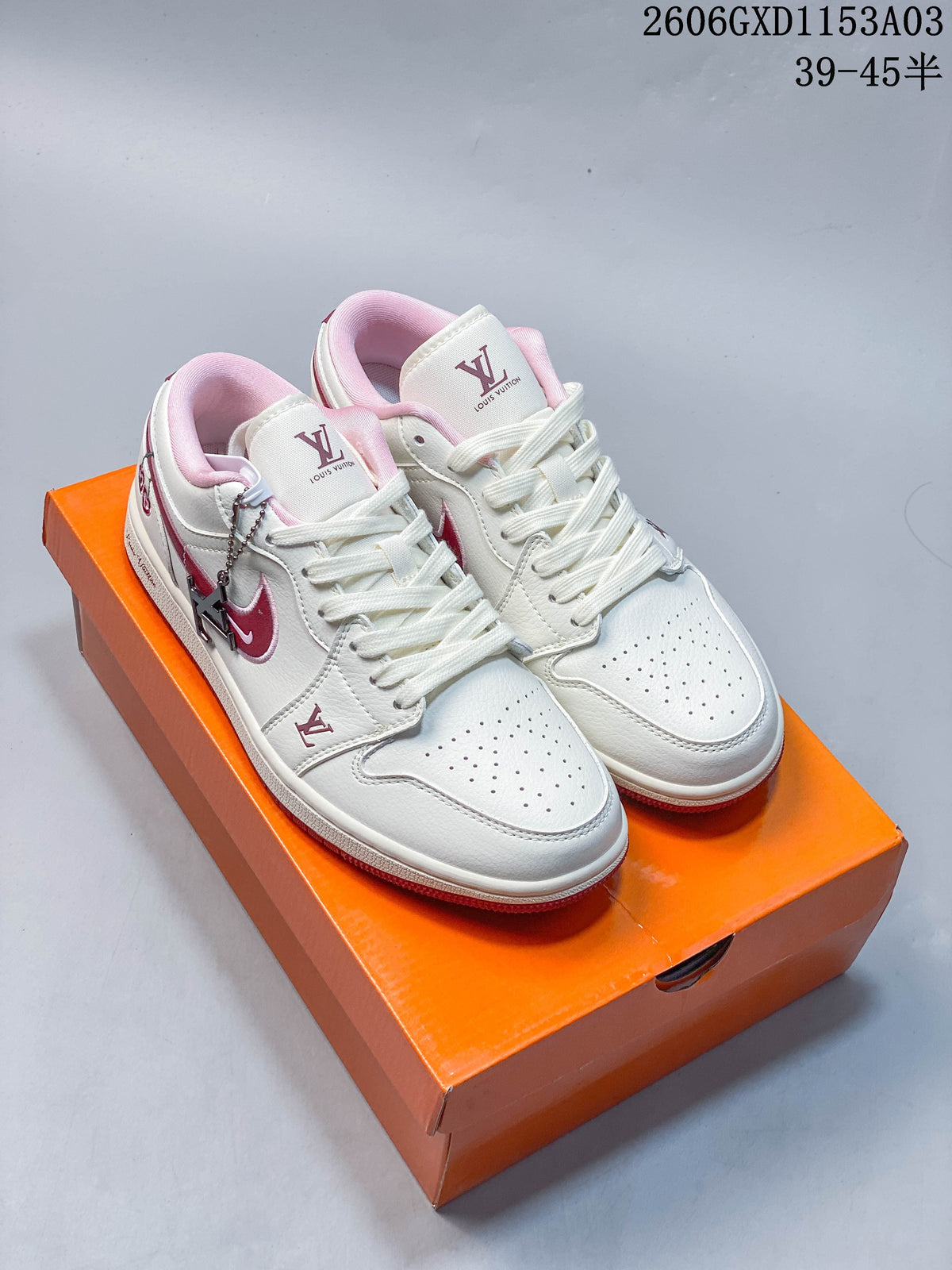 Jordan 1 Low White and Pink Sneakers