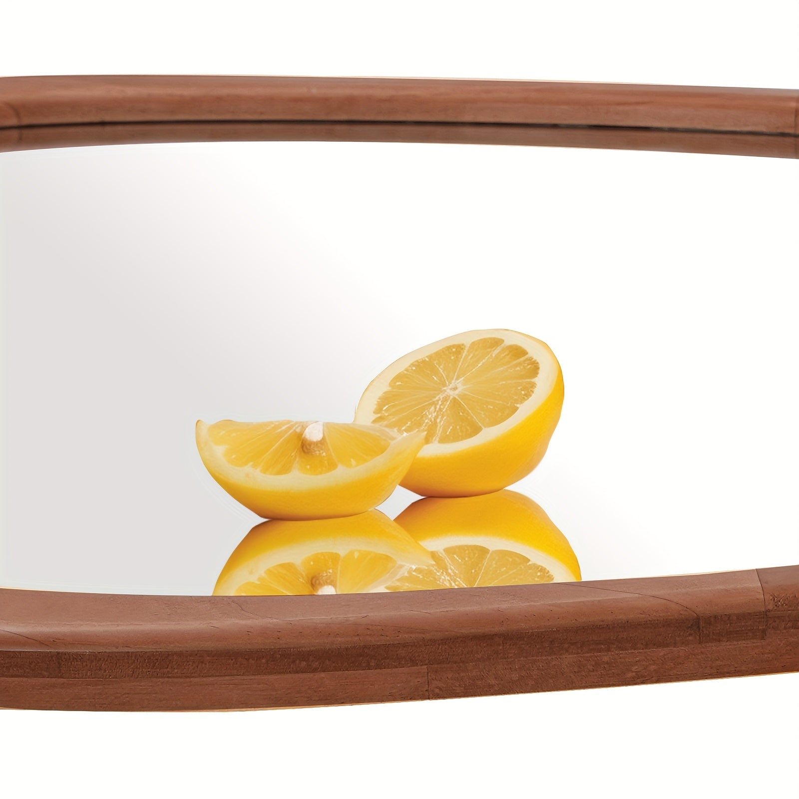 WallBeyond Classic Walnut Color Pebble Shape Wall Mirror 30\