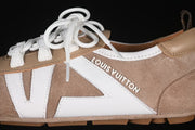 Louis Vuitton Sneakerina Suede Lace-Up Sneakers, Beige