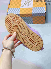 Louis Vuitton Trainer Sneakers in Lavender and Gum