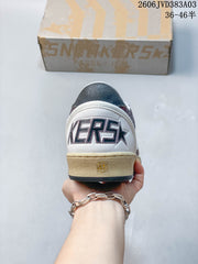 Golden Goose Super-Star Sneakers, White and Pink Glitter
