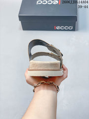ECCO 06JJD514A04 Two-Buckle Slide Sandals in Taupe