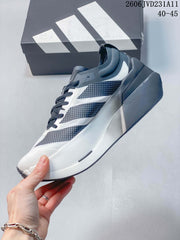 Adidas Adizero Dropset Elite Running Shoes, White and Gray