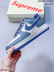 Nike Air Force 1 Low ’07 x Supreme White Blue Red Sneakers