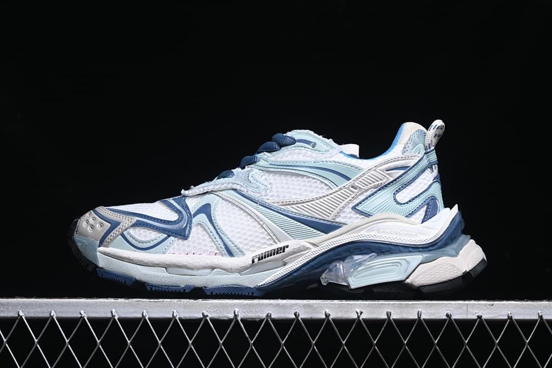 Balenciaga Runner Sneaker White Blue Mesh