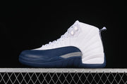 Air Jordan 12 Retro White and Navy Sneakers