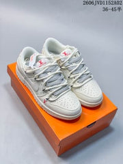 Louis Vuitton x Nike Dunk Low Sneakers White Graffiti Style