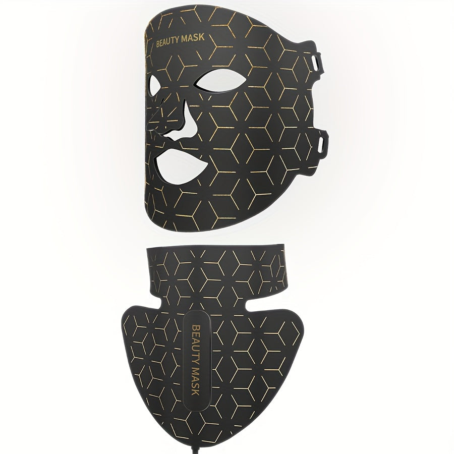 7-in-1 LED Color Light Mask Instrument, Suitable for Face, Neck And Chest (93+80) LED Lamp Beads, 1800mAh Rechargeable Lithium Battery, Controller Can Adjust The Light Color, Brightness And Time, A Must-have Beauty Tool for Family Travel