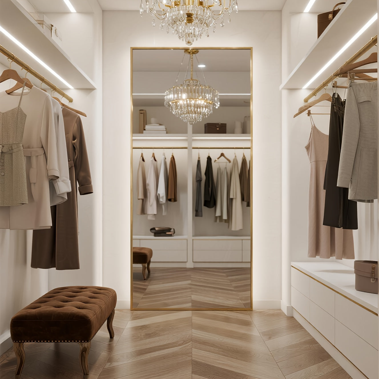 Full Length Mirror, 69x24 Inch\u002F 56x15 Inch Large Floor Length Mirror, Long Free Standing Mirror with Stands, Wall Mounted Bathroom Mirror Leaning Against Wall, Vertically Horizontally Home Decor for Bedroom, Living Room, Hallway, Entryway