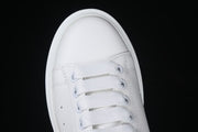 Alexander McQueen White Leather-Style Sneakers with Crystal Heel
