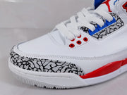 Jordan 3 Retro White Red Blue Sneakers