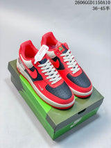 Nike Air Force 1 '07 Low Stüssy Style Sneakers Red and Navy
