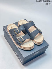 ECCO Two-Strap Slide Sandals Blue 06JJD514A04