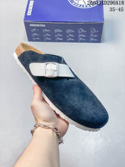 Birkenstock Boston VL Suede Clog with Metal Buckle