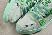 Louis Vuitton Low-Top Sneakers in Mint Green and Monogram Print