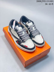 Jordan Air Jordan 1 Low Fragment-Style Sneakers, White and Blue