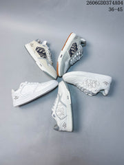 Dior Low-Top Sneakers in White with Patterned Side Panels