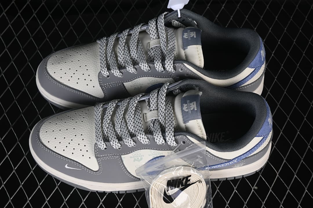 Nike SB Dunk Low Gray and Blue Low-Top Sneakers JP1628-035
