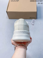 ECCO White Leather Platform Lace-Up Sneakers 2606GXD447A07