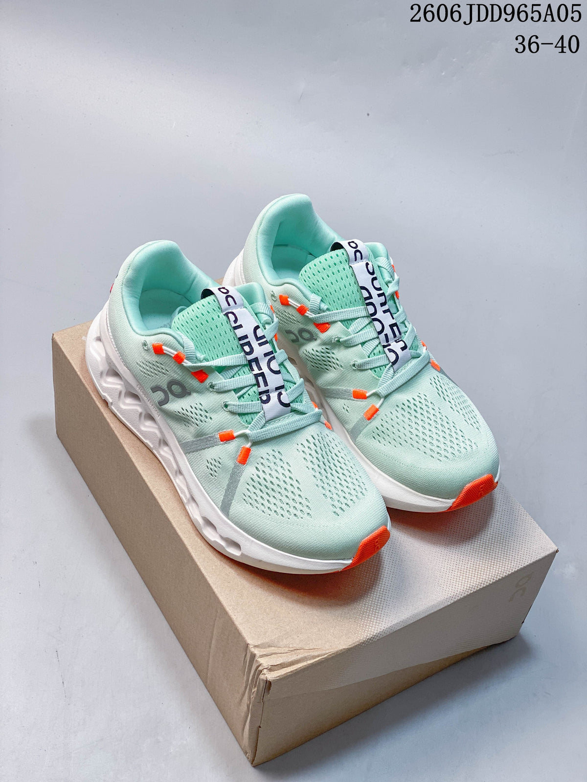 On Cloudsurfer Trail Running Shoes – Mint and Orange