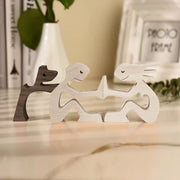 Handcrafted Wood Pet & Child Sculpture – Personalized Dog Cat Figurine Home Decor Gift