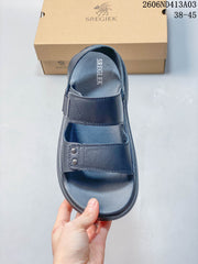 SREGIEK Men's Adjustable Strap Sandals, Dark Gray, 2606ND413A03