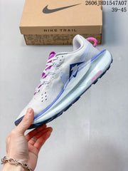 Nike ReactX Pegasus Trail 5 Trail Running Shoes, Gray and Purple