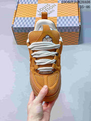 Louis Vuitton Trainer Brown Mesh-Panel Sneakers
