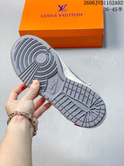 Louis Vuitton x Nike Dunk Low Graffiti Sneakers Gray White CX5050-Y18