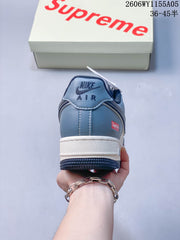 Nike Air Force 1 Low ’07 x Supreme White Blue Red Sneakers
