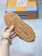 Louis Vuitton Trainer Brown Mesh-Panel Sneakers