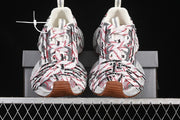 Balenciaga 3XL Lace Sneakers in White, Red and Brown