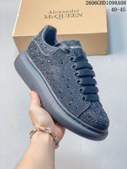 Alexander McQueen Grey Rhinestone Low-Top Sneakers 2606GHD1098A08