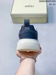 Fendi 06GDD605A05 Navy Patterned Low-Top Sneakers