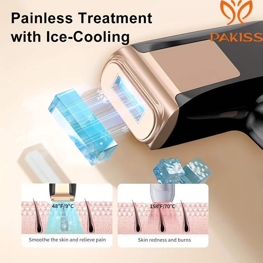 Christmas GiftIce-Cooling Painless IPL Hair Removal Device - Gun-Shaped Design, 48°F\u002F9°C Salon Cooling Tech, 99, 990 Flashes, 5 Levels & 2 Modes (Manual\u002FAuto), At-Home Hair Remover