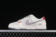 Nike SB Dunk Low Supreme Sneakers White Grey Red BB7518-025