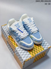Louis Vuitton Trainer Low-Top Sneakers, Green and Blue