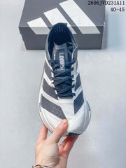 Adidas Adizero Dropset Elite Running Shoes, White and Gray