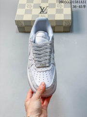 Nike Air Force 1 ’07 LV8 Low Sneakers, White and Grey NH0601-538