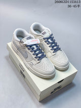 Nike Dunk Low Cream and Blue Low-Top Sneakers
