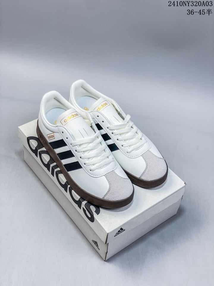 Adidas VL Court 2.0 White and Navy Sneakers ID6016