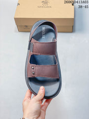 ROMON Men's Brown Adjustable Strap Sandals 06ND413A03