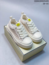 Fendi 06GDD605A05 Cream Platform Lace-Up Sneakers