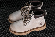 Timberland TB10078 Beige Grey Mid-Height Lace-Up Boots