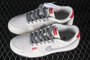 Nike SB Dunk Low Supreme Sneakers White Grey Red BB7518-025