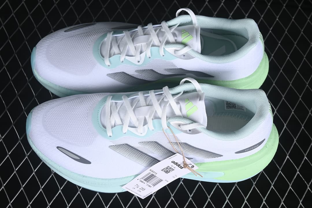 Adidas Velostar KI6015 Running Sneakers, White and Mint