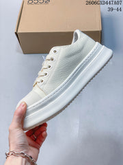 ECCO White Leather Platform Lace-Up Sneakers 2606GXD447A07
