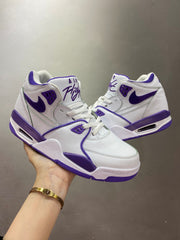 Nike Air Flight 89 White and Purple Sneakers 652-11