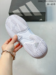 Adidas Barricade 13 Tennis Shoes, White and Silver