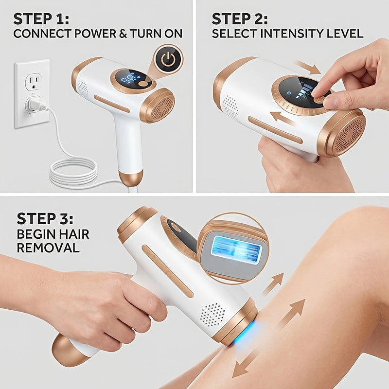 IPL Hair Removal Device with Cooling Care Function, Permanent Hair Removal for Men And Women, 999, 999 Flashes -Free IPL Hair Remover, Underarm Legs Arms Bikini Line Hair Removal Device